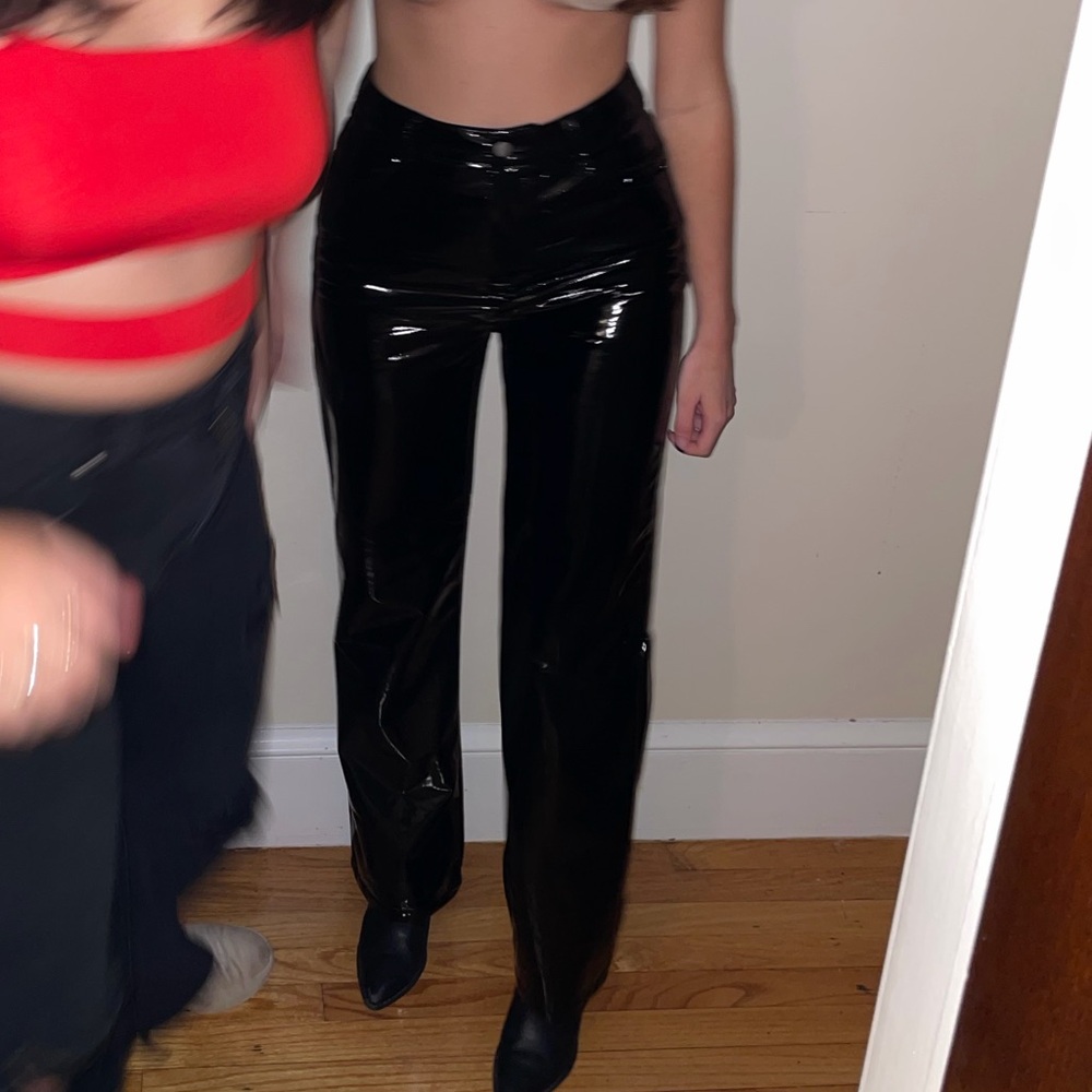 Faux leather pants